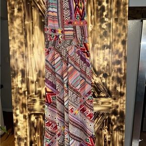 Colorful Geometric Patterned jumpsuit strapless